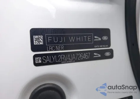 2018 Land Rover Range Rover Velar P380 Se R-Dynamic z USA, uszkodzony, nr VIN SALYL2RV4JA726467